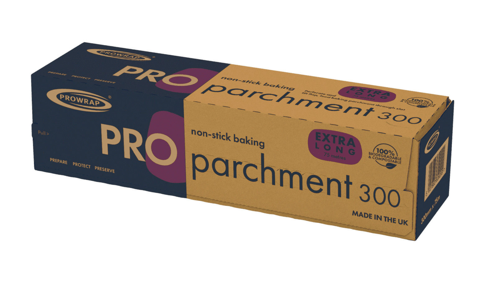 ZL30075TE - PROWRAP 300MM X 75M BAKING PARCHMENT CUTTERBOX